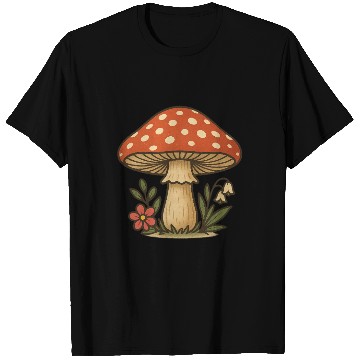 Discover Whimsical Mushroom Illustration T Shirts