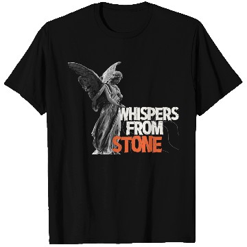 Discover Angel Statue with Bold Typography T Shirts