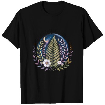 Discover Celestial Fern and Floral Moon Design T Shirts