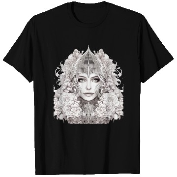Discover Elegant Fantasy Queen with Floral Crown T Shirts