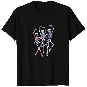 Discover Neon Skeleton Dance Illustration T Shirts