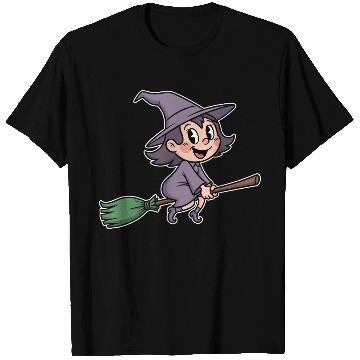 Discover Whimsical Witch on a Broomstick T Shirts