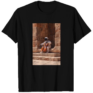 Discover Astronaut with Cello on Ancient Steps T Shirts