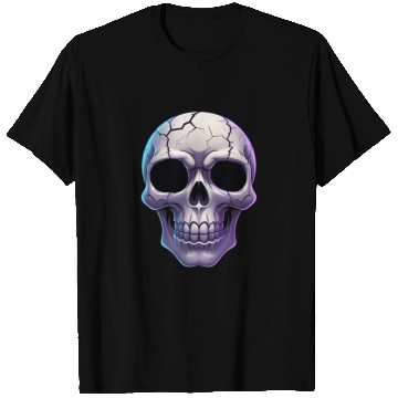 Discover Cracked Midnight Skull Illustration T Shirts