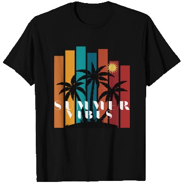 Discover Tropical Sunset Summer Vibes Design T Shirts