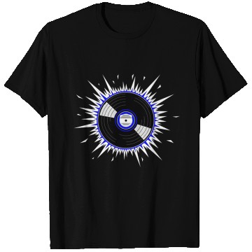 Discover Vinyl Record Starburst Design T Shirts