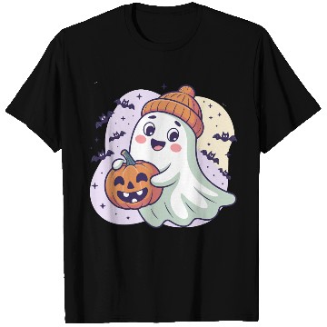 Discover Ghost with Pumpkin & Beanie T Shirts