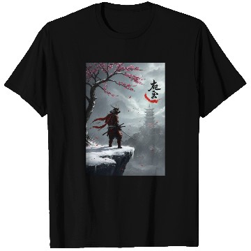 Discover Samurai Warrior Under Cherry Blossom Tree T Shirts