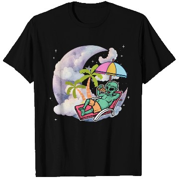 Discover Galactic Alien Relaxing with Pizza T Shirts