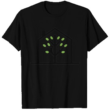 Discover Eco-Friendly Tree Inside House Outline T Shirts
