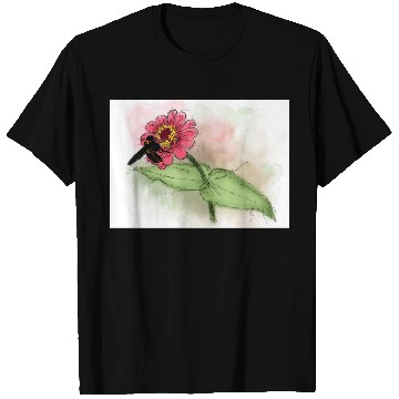 Discover Wildflower and Bumblebee Illustration T Shirts