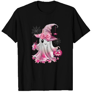 Discover Cute Ghost Drinking Coffee Halloween Ice Coffee T Shirts
