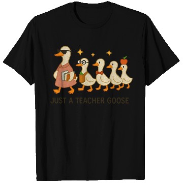 Discover Whimsical Teacher Goose with Ducklings T Shirts