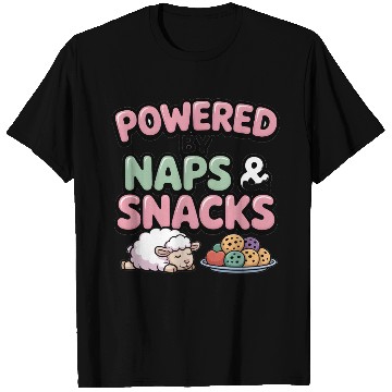 Discover Powered by Naps and Snacks Illustration T Shirts
