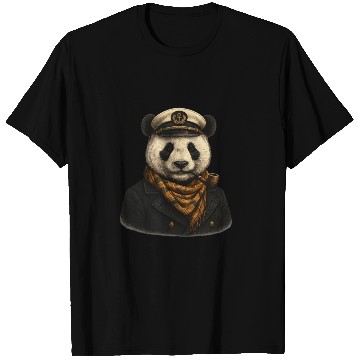 Discover Captain Panda The Hipster Sea Commander T Shirts