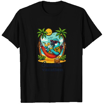 Discover Tropical Parrot Vacation Scene T Shirts