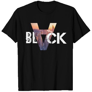 Discover City Skyline Silhouette with A-shaped Overlay T Shirts