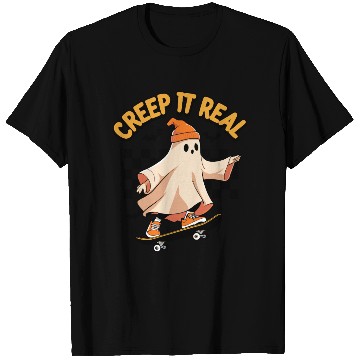 Discover Spooky Skateboard Ghost T Shirts