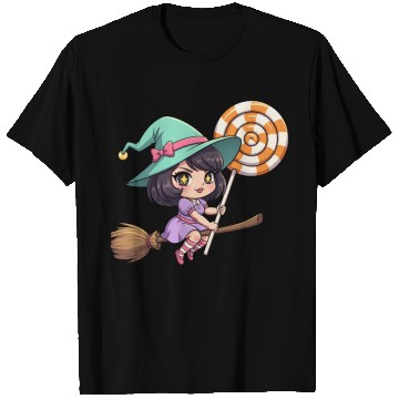 Discover Whimsical Witch on Broomstick T Shirts
