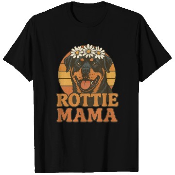 Discover Rottie Mama with Daisy Crown T Shirts
