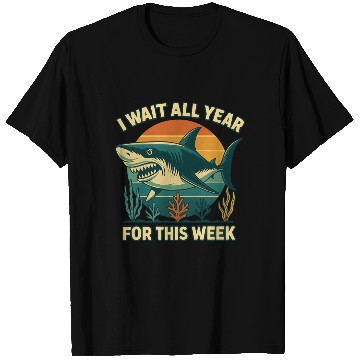 Discover Shark Retro Sunset Bold Ocean Predator  T Shirts
