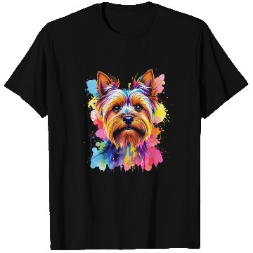 Discover Vibrant Yorkie Portrait Art T Shirts