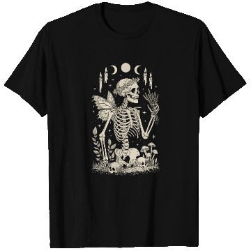 Discover Gothic Skeleton Fairy With Moon Phases T Shirts