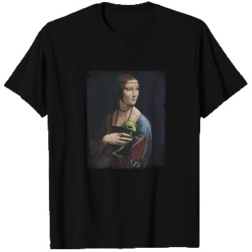 Discover Classical Woman with Alien Companion Print T Shirts