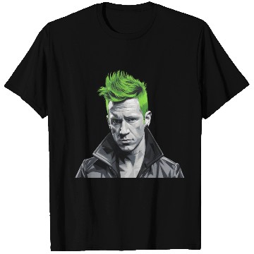 Discover Vivid Green Hair Punk Portrait T Shirts