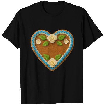 Discover Heart-Shaped Gingerbread Cookie with Floral Icing T Shirts