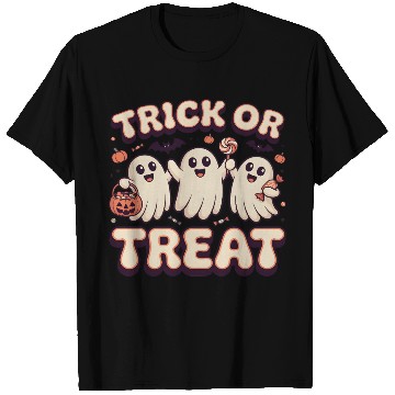 Discover Trick or Treat Cute Retro Ghost Squad T Shirts