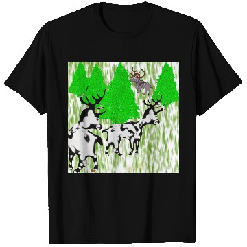 Discover Whimsical Forest Moose with Reindeer T Shirts
