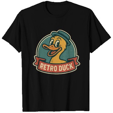 Discover Retro Duck Badge Design T Shirts