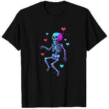 Discover Neon Skeleton Dancing Pixels T Shirts
