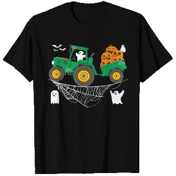 Discover Halloween Tractor Farming Pumpkin Farm Spooky Boy T Shirts