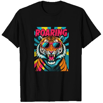 Discover Vibrant Roaring Tiger with Sunglasses T Shirts