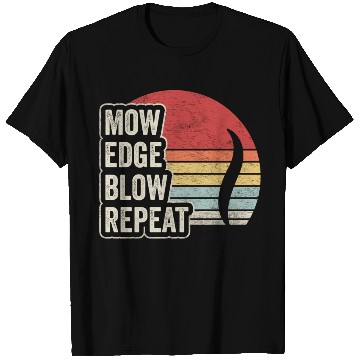 Discover Mow Edge Blown Repeat Lawn Mowing Lawn Mower Retro T Shirts