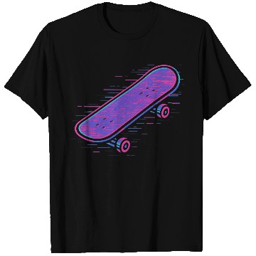 Discover Neon Retro Skateboard Design T Shirts