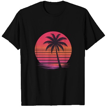 Discover Tropical Sunset Silhouette Design T Shirts