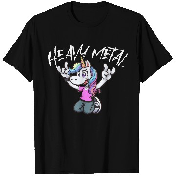 Discover Vibrant Unicorn Rock Hand Design heavy Metal T Shirts