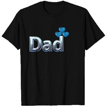Discover Blue Heart Balloon Dad Design T Shirts