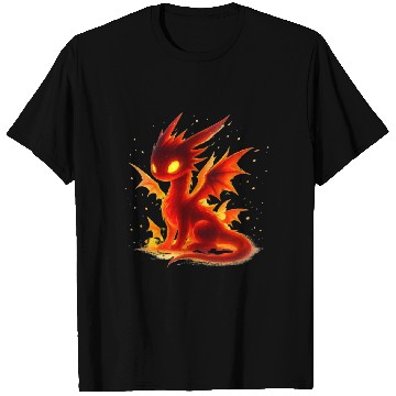 Discover Luminous Fire Dragon Illustration T Shirts