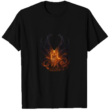 Discover Mystical Flame Fox Illustration T Shirts