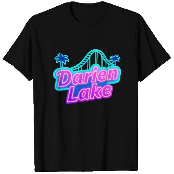 Discover Neon Daren Lake Sign with Roller Coaster and Palms T Shirts