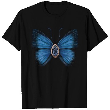 Discover September Sapphire Blue Butterfly Gemstone Design T Shirts