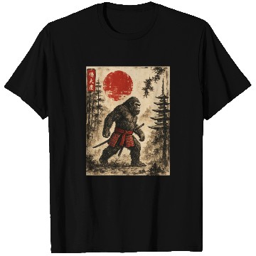 Discover Samurai Bigfoot Japanese Vintage Graphic Ukiyo-e  T Shirts
