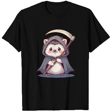 Discover Cute Hooded Hedgehog with Scythe T Shirts