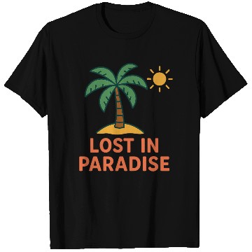 Discover Tropical Sunset Palm Illustration T Shirts