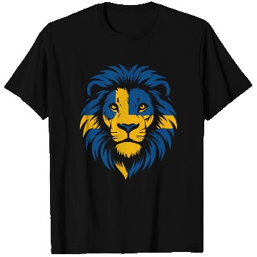 Discover Sweden Flag Lion Illustration T Shirts