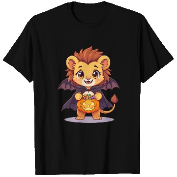 Discover Cute Halloween Lion with Bat Costume T Shirts